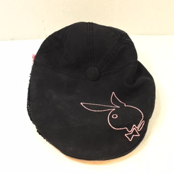 RARE Playboy Sequined Cap Hat Original  Black/Pink USED Vintage - Picture 5 of 16